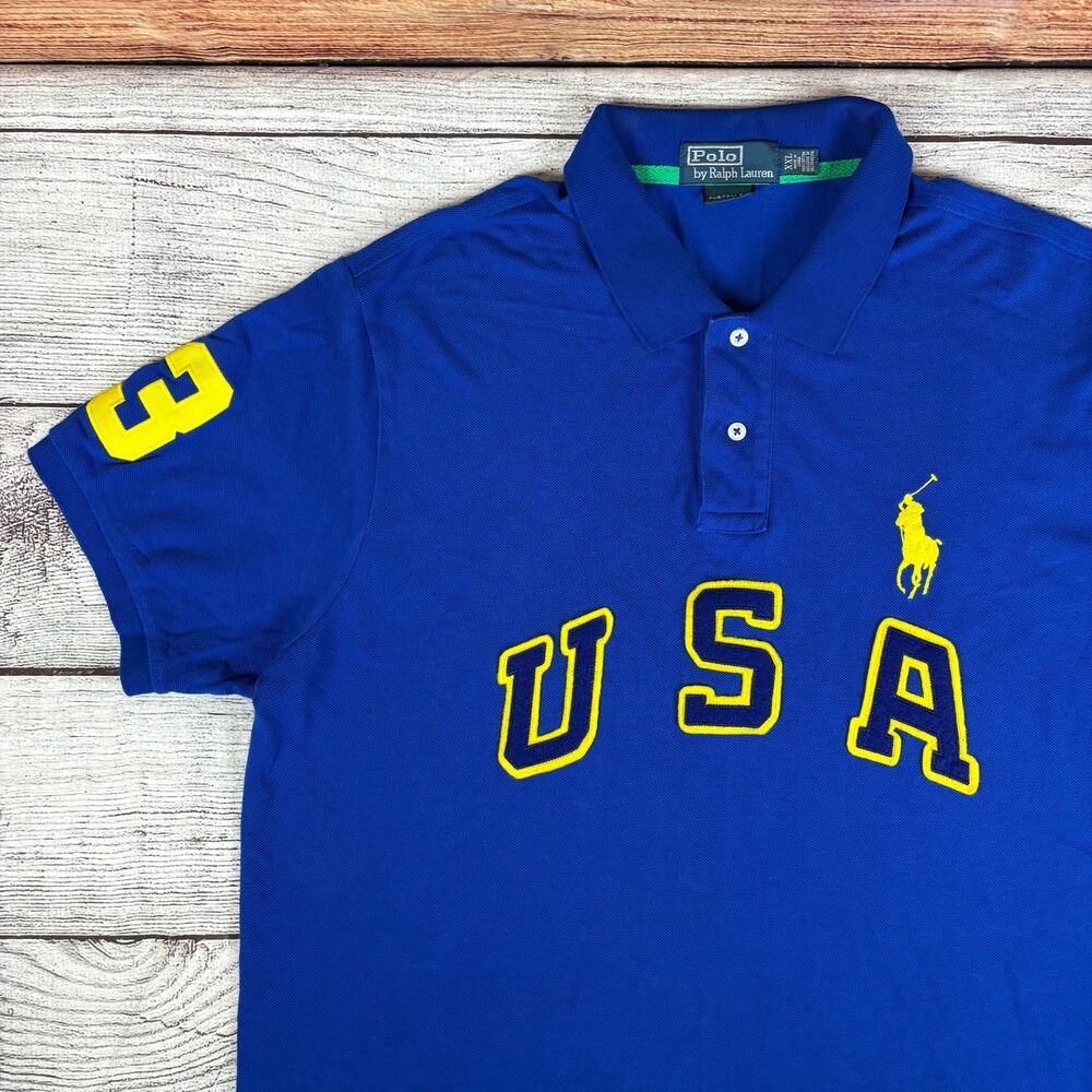 Polo Ralph Lauren USA Big Pony Blue Polo Shirt